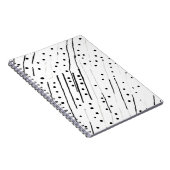 Streifen oder Polka-Punkte, schwarz, weiß, grau Notizblock (Rechte Seite)