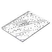 Streifen oder Polka-Punkte, schwarz, weiß, grau Notizblock (Linke Seite)