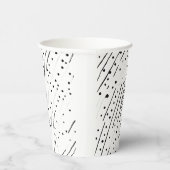 Streifen oder Polka-Punkte, schwarz, weiß, grau Pappbecher (Rechts)