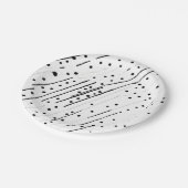 Streifen oder Polka-Punkte, schwarz, weiß, grau Pappteller (Schrägansicht)