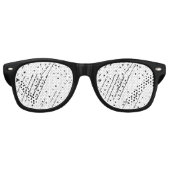 Streifen oder Polka-Punkte, schwarz, weiß, grau Partybrille (Vorderseite)