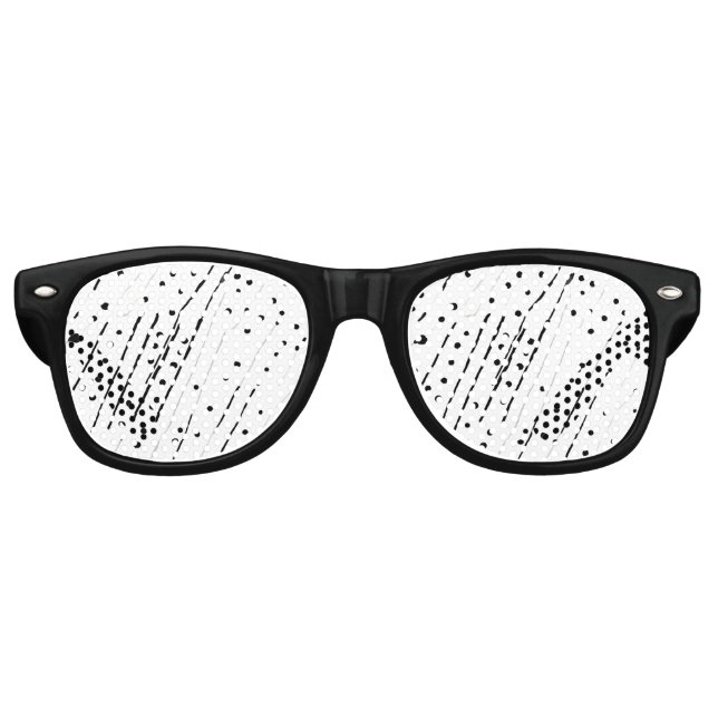 Streifen oder Polka-Punkte, schwarz, weiß, grau Partybrille (Vorderseite)