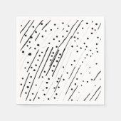 Streifen oder Polka-Punkte, schwarz, weiß, grau Serviette (Vorderseite)