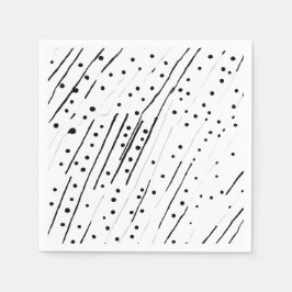 Streifen oder Polka-Punkte, schwarz, weiß, grau Serviette