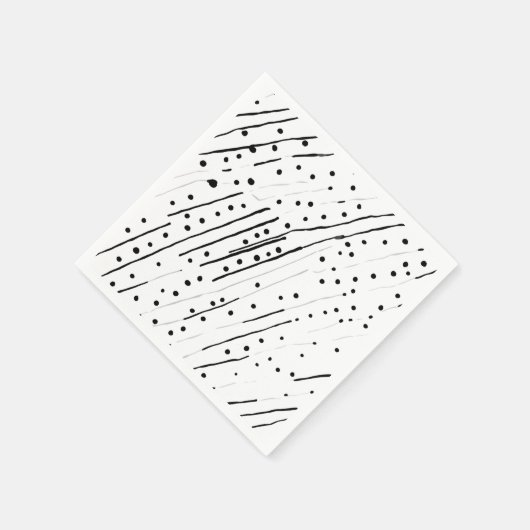 Streifen oder Polka-Punkte, schwarz, weiß, grau Serviette (Ecke)
