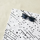 Streifen oder Polka-Punkte, schwarz, weiß, grau Strandtuch (Beispiel)