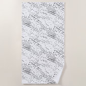 Streifen oder Polka-Punkte, schwarz, weiß, grau Strandtuch (Vorderseite)