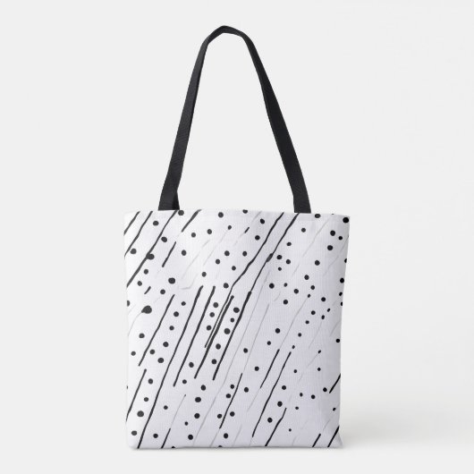 Streifen oder Polka-Punkte, schwarz, weiß, grau Tasche (Rückseite)