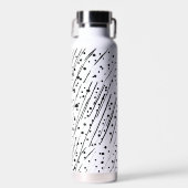 Streifen oder Polka-Punkte, schwarz, weiß, grau Trinkflasche (Vorne)