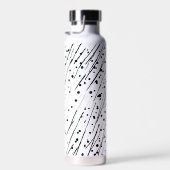 Streifen oder Polka-Punkte, schwarz, weiß, grau Trinkflasche (Rechts)