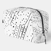 Streifen oder Polka-Punkte, schwarz, weiß, grau Waschbeutel (Rechte Ecke)