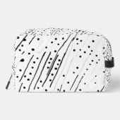 Streifen oder Polka-Punkte, schwarz, weiß, grau Waschbeutel (Rückseite)