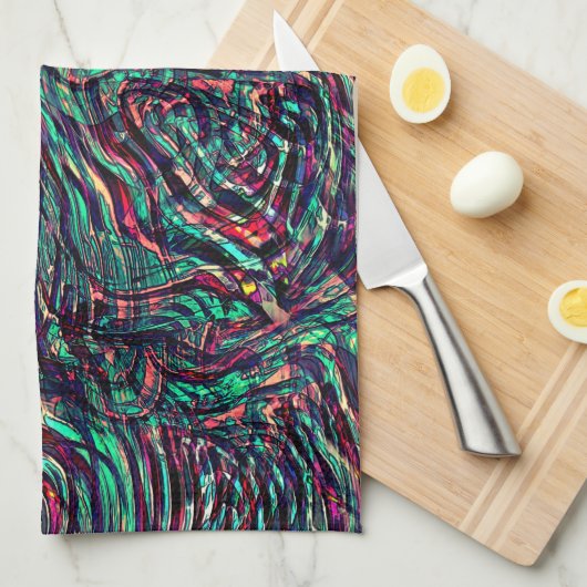 Streifen oder Schleifen, die durch ein Verdrillen  Geschirrtuch (Viertel Falte)