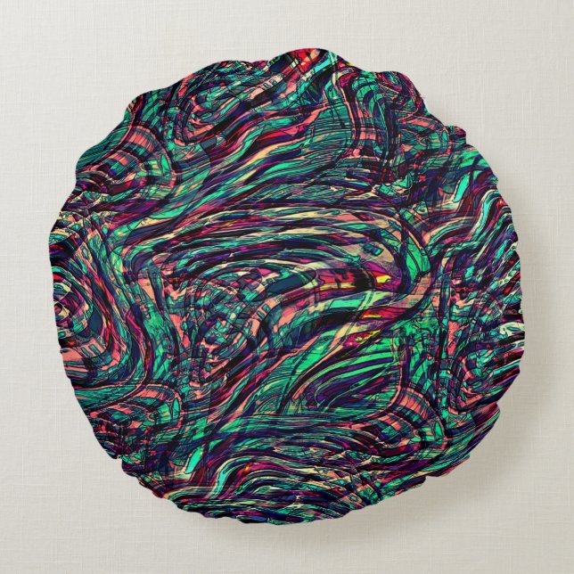 Streifen oder Schleifen, die durch ein Verdrillen  Rundes Kissen (Rückseite)