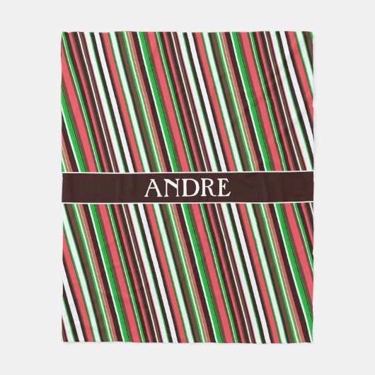 Streifen Orange Green Minimal Muster Fleecedecke (Vorderseite)