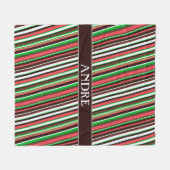 Streifen Orange Green Minimal Muster Fleecedecke (Vorderseite (Horizontal))