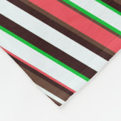 Streifen Orange Green Minimal Muster Fleecedecke (Ecke)