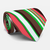 Streifen Orange Green Minimal Muster Krawatte (Gerollt)