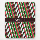 Streifen Orange Green Minimal Muster Mousepad (Vorne)