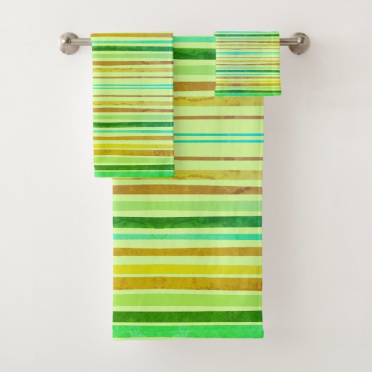 Streifen Orange, Lemon, Limon, Blau, Tonhandtuch Badhandtuch Set (Insitu)