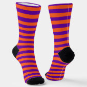Streifen Orange und lila Halloween Socken (Gewinkelt)