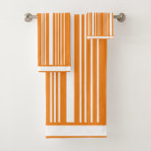 Streifen Orange und Weiß Badhandtuch Set (Insitu)