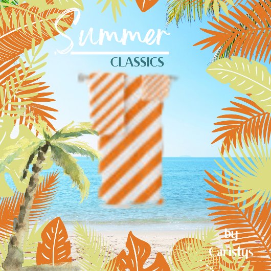 Streifen Orange und Weiß Badhandtuch Set