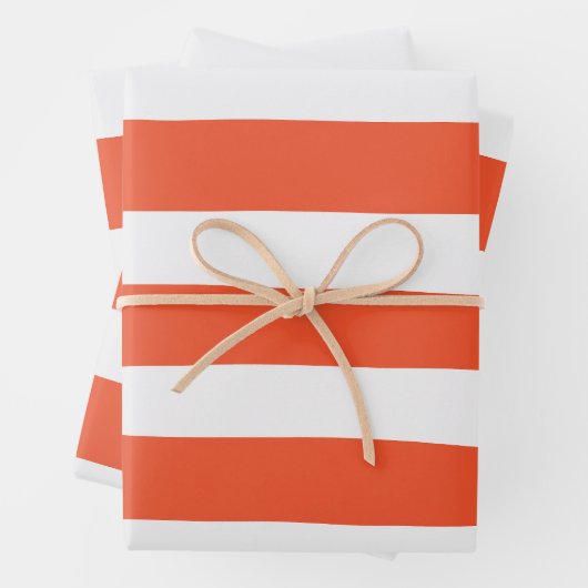 Streifen - orange und weiß geschenkpapier set (Beispiel)