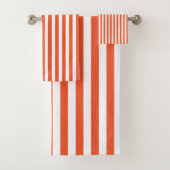 Streifen - Orange und Weiß - Handtuch Set (Insitu)