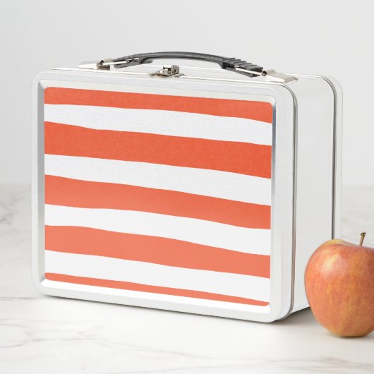 Streifen - orange und weiß metall brotdose (Beispiel)