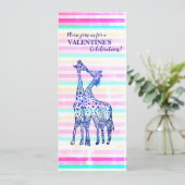 Streifen Original Valentine Party Einladung (Stehend Vorderseite)