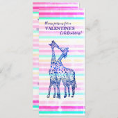 Streifen Original Valentine Party Einladung (Vorne/Hinten)