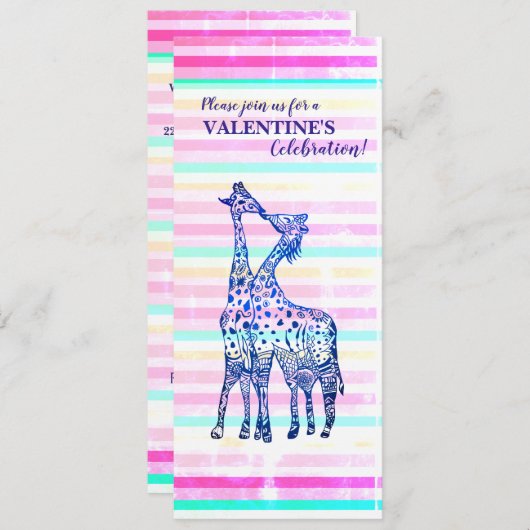 Streifen Original Valentine Party Einladung (Vorne/Hinten)