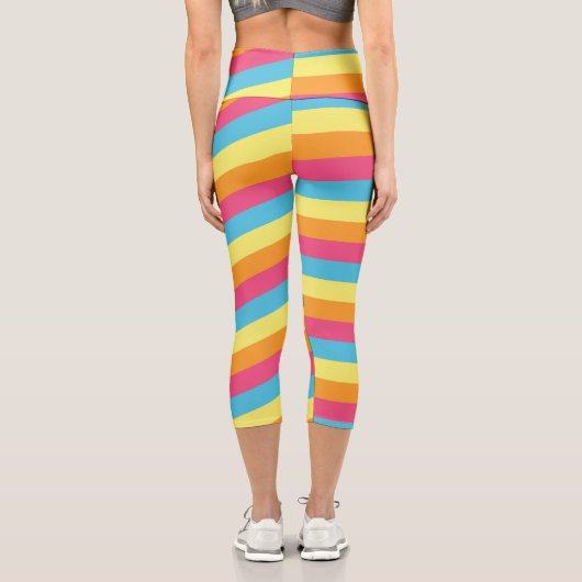Streifen Ostermuster Geschenk für Männer Frauen Ki Capri Leggings (Rückseite)