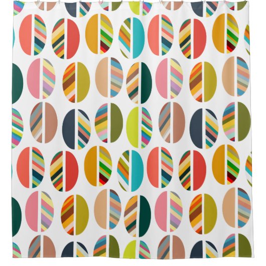Streifen Oval Halves Duschvorhang (Vorderseite)