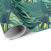 Streifen Palmblätterleaf Toned Texture Geschenkpapier (Rolleneckpunkt)