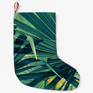 Streifen Palmblätterleaf Toned Texture Kleiner Weihnachtsstrumpf