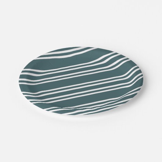 Streifen Pappteller (Schrägansicht)