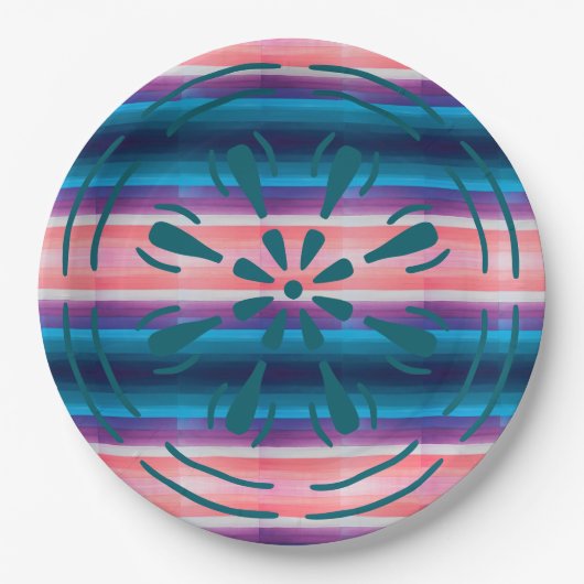 Streifen Pappteller (Vorderseite)