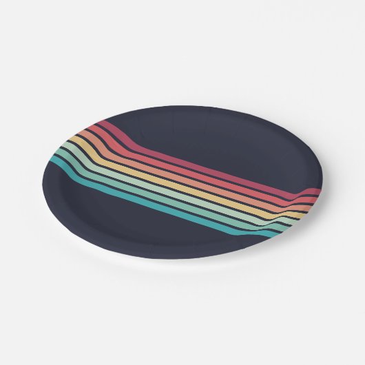 Streifen Pappteller (Schrägansicht)