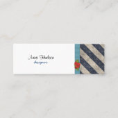 Streifen (parallele Linien) - graues Blau Mini Visitenkarte (Vorderseite)