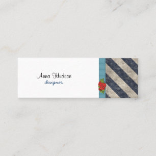 Streifen (parallele Linien) - graues Blau Mini Visitenkarte