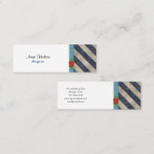 Streifen (parallele Linien) - graues Blau Mini Visitenkarte (Vorne/Hinten)