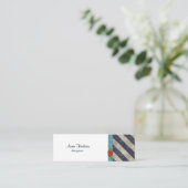 Streifen (parallele Linien) - graues Blau Mini Visitenkarte (Stehend Vorderseite)