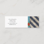 Streifen (parallele Linien) - graues Blau Mini Visitenkarte (Rückseite)