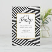 Streifen-Party Einladung (Stehend Vorderseite)