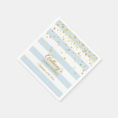 Streifen Pastel Blue Gold BOY CHRISTENENDER BAPTIS Serviette (Ecke)