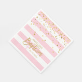 Streifen Pastel PINK Gold MIRL BAPTISM Luncheon Serviette (Ecke)