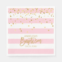 Streifen Pastel PINK Gold MIRL BAPTISM Luncheon