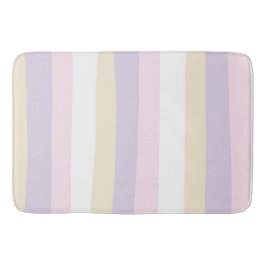 Streifen - Pastellrosa, gelb und Lila Badematte